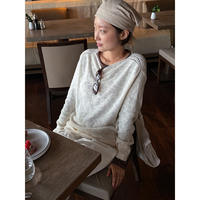 Acme Ground Loose off-white openwork knitted sweater for Women 2026 Autumn Loose off-the-shoulder sleeve sweater 11170 thumbnail 5