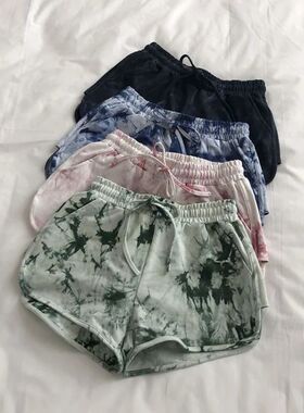 Women's Tie-Dye Loose Fit Thin Home Shorts Summer Yoga Pants