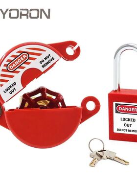 1Set Gate Valve Lockout and Safety Padlock Plastic Red Secur
