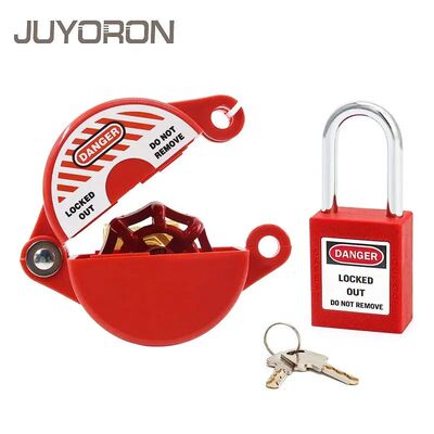 1Set Gate Valve Lockout and Safety Padlock Plastic Red Secur