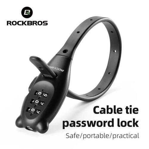 ROCKBROS Portable Bicycle Lock Cable Tie Zinc Alloy Lock Hel
