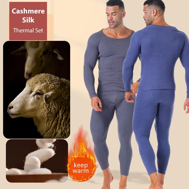 Winter Long Johns Men's Thermal Underwear Thickened Cashmere