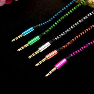 Colorful Weaving Audio Cable Copper Wire Core 3.5mm Vehicle