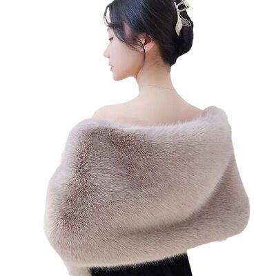 Elegant Wedding Bolero & Evening Cape - Women's Faux Fur Sha