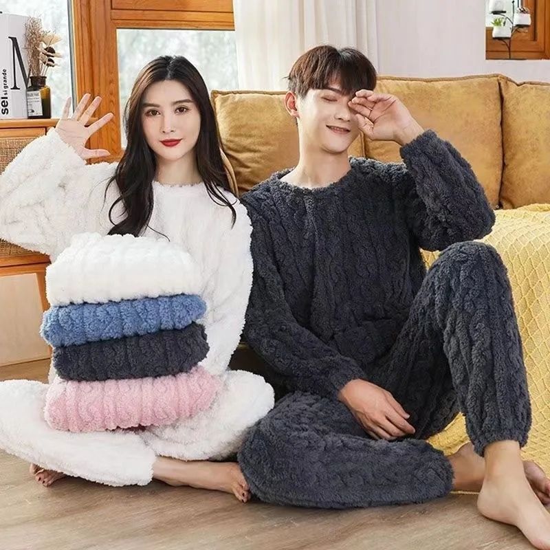 Winter New Couples Pajamas Homewear Suit Men and Women Shu C