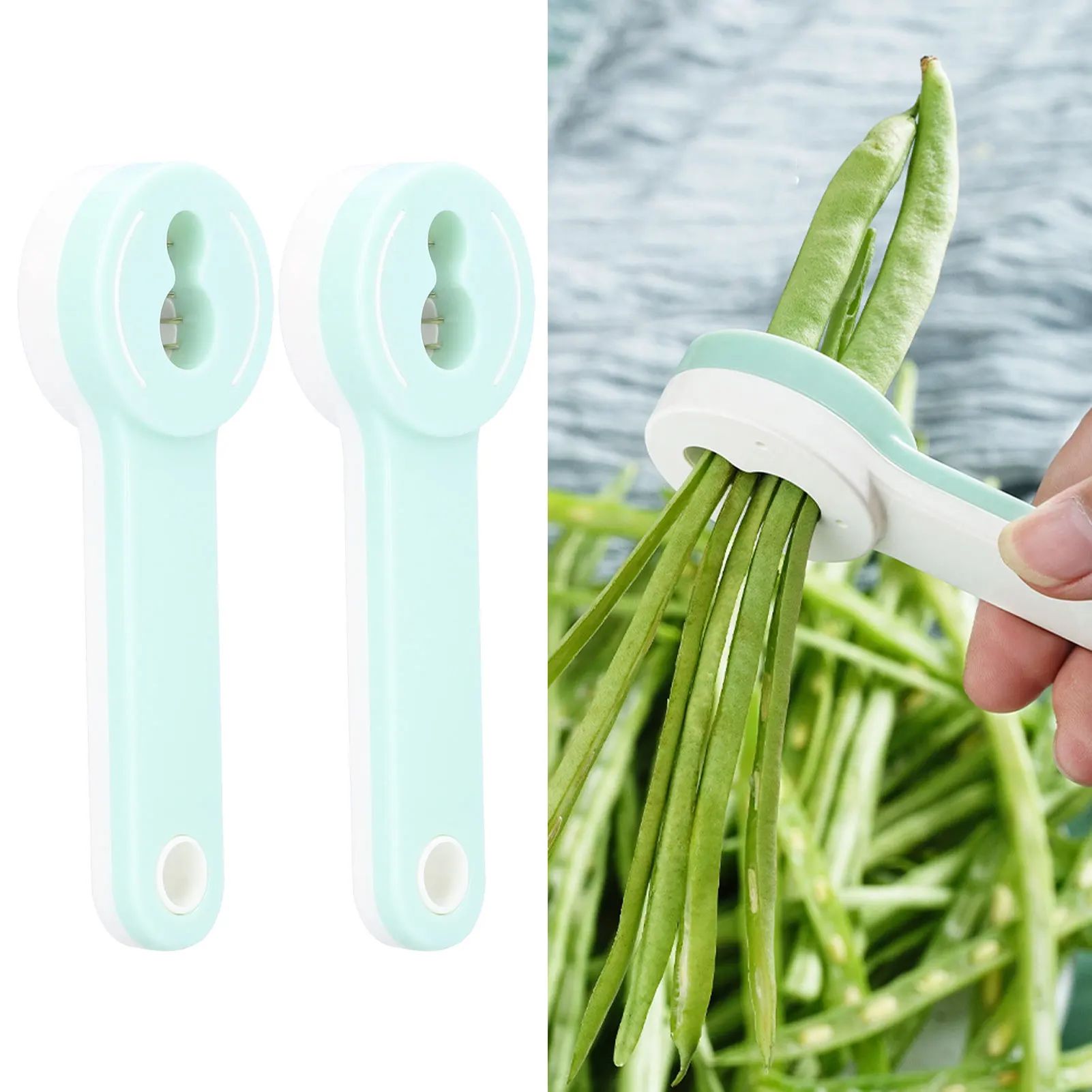 2Pcs Multifunctional Vegetable Bean Cutter Long Bean  Cookin