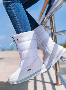 Winter thick women's snow boots Warm Plush Mid-calf Boots No