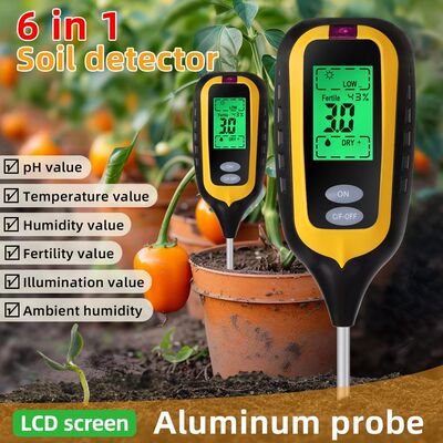 LCD Backlight Soil Tester Multifunctional 6 in 1 Soil Detect