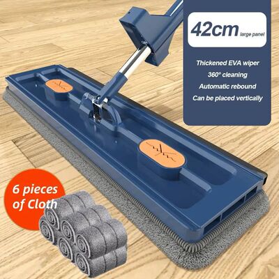360°Rotating Flat Mop Self-contained Slide Floor Mop Microf