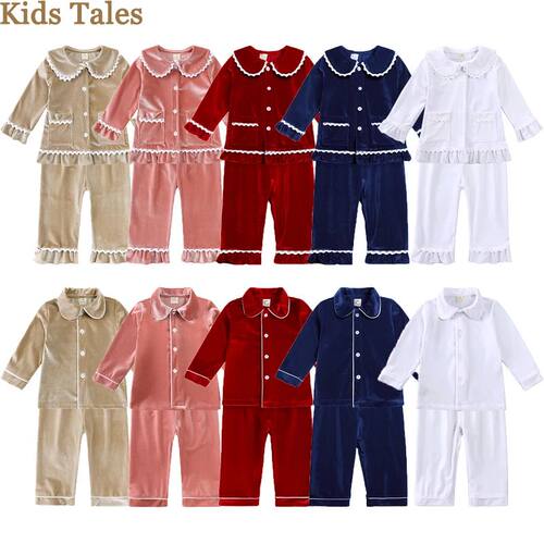 2025 Infant Christmas Pajamas Sets Baby Velvet Thick Matchin