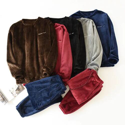 Men's Autumn And Winter New Pajamas Long-sleeved Trousers Fl