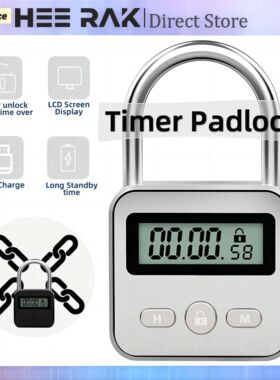 Timer Padlock LCD HD Display Add Backlight Zinc Alloy 99 Hou