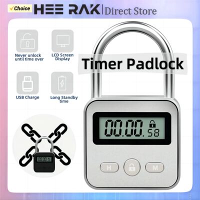 Timer Padlock LCD HD Display Add Backlight Zinc Alloy 99 Hou