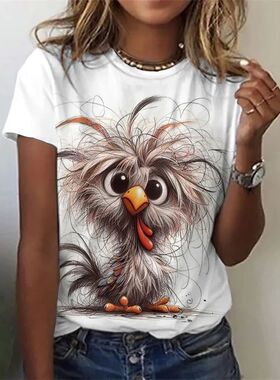 3D Printed Rabbit T Shirt For Women Cute Animal Pattern Shor