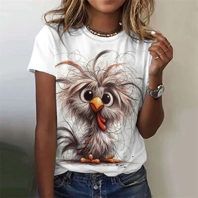 3D Printed Rabbit T Shirt For Women Cute Animal Pattern Shor