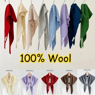 100% Australian Wool Knitted Triangle Scarf Shawl Women's Au