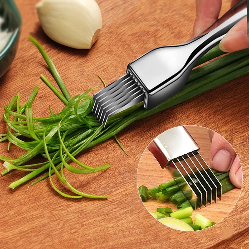 Kitchen Shred Silk The Knife, Stainless Steel Chopped Green