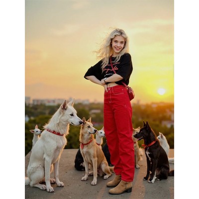 Red Denim High Waist Jeans Womens Flared Leg Wide Legged Sli