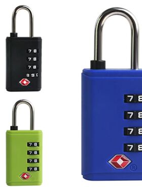 Portable Padlock Tsa Customs Lock 4 Dial Digit Combination L