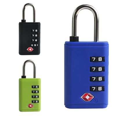 Portable Padlock Tsa Customs Lock 4 Dial Digit Combination L