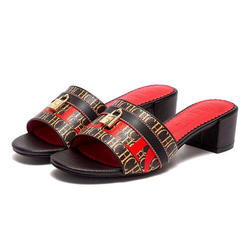 CHCH Women's Heels Sandals Low Block Chunky Heeled Sandals S