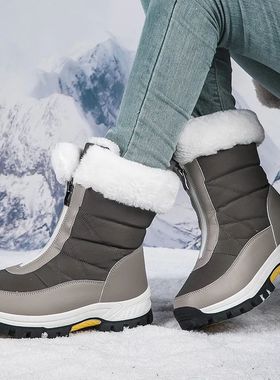 2025 Winter Women's Snow Boots Non-Slip Waterproof Warm Zipp