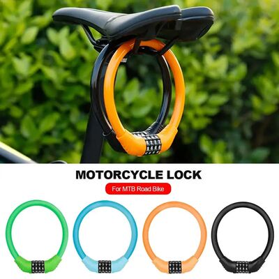 4 Digital Code Anti-Theft Bicycle Cable Lock Stainless Steel