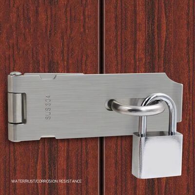 Stainless Steel Padlock Hasp Door Clasp Lock 90 Degree Right