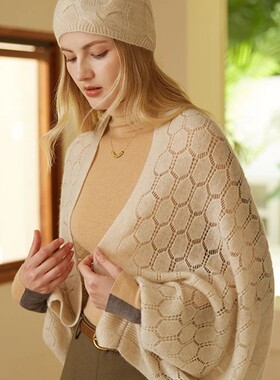 100%Merino Wool Hollow Out Pashmina Autumn Winter Cashmere K