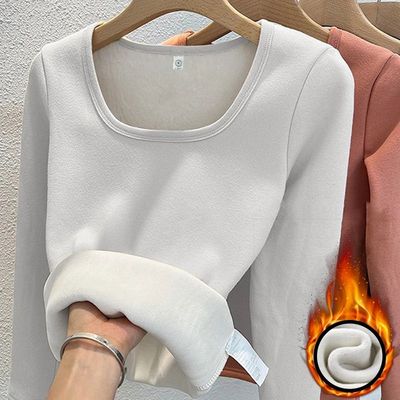 Women's Long Sleeve Top Thermal Underwear Tops Square Collar