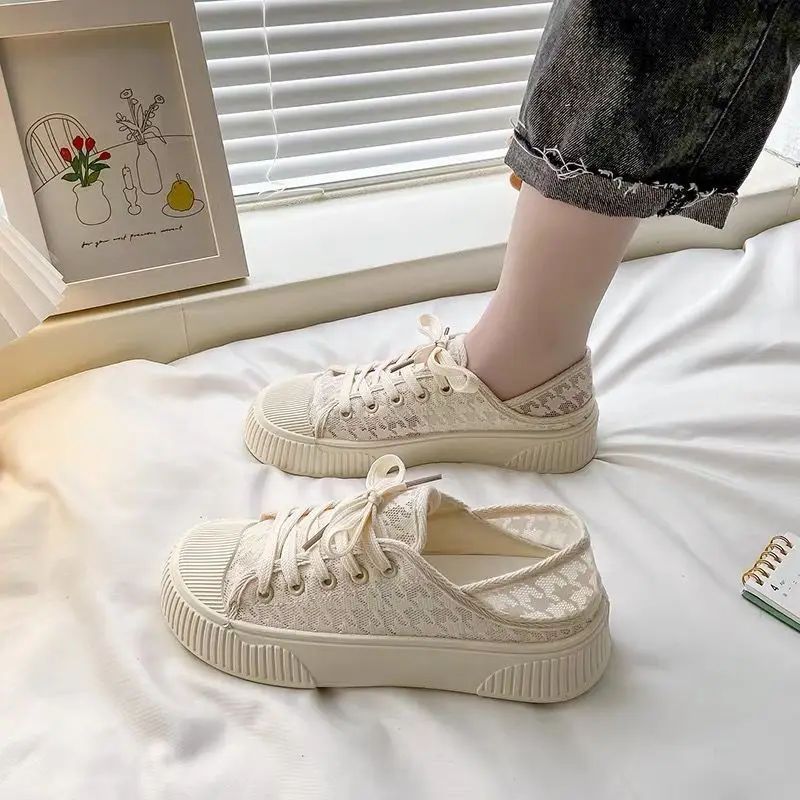 Autumn Women's Canvas Shoe Designer Cute Fashion Mirror Luxu