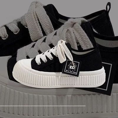 Sneakers Women Shoes for Woman Thick Soled Canvas Shoes 2025