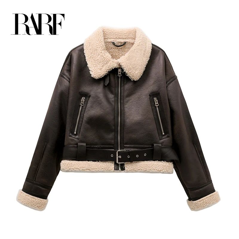 RARF 2024 New Woman's Fashion Thick Warm Faux Shearling Jack