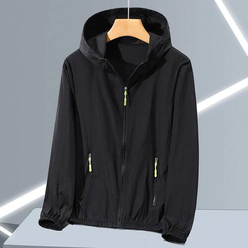 Summer Thin Ice Silk Sun Protection Jacket for Men Fashion H