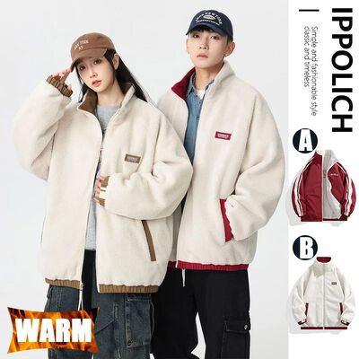Women Fleece Jacket Two-sided Warm Fleece Coat Casual Autumn