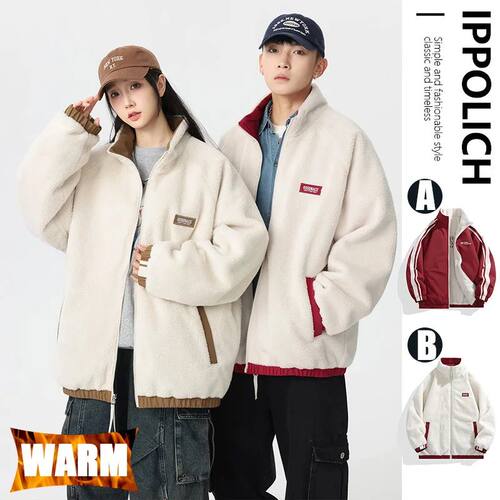 Women Fleece Jacket Two-sided Warm Fleece Coat Casual Autumn