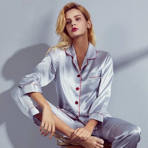 6A Factory Brand 100% Mulberry Silk Pajamas Women Set Summer
