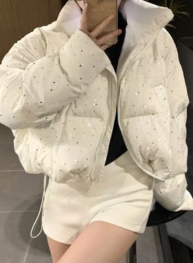 ZAROY Women's Thick Warm Cotton Jacket With Belt Winter Casu