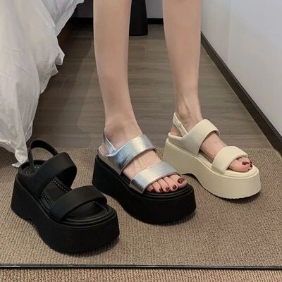 Summer 2025 Chunky Sandals Women's Wedge Heels Slides 8CM Hi