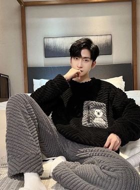 Hot Sale Of The Season New Men's Sleepwear Coral Fleece Thic