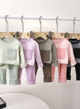 Children Kids Clothes Sets Boys Girls Winter Warm Pajamas Cl