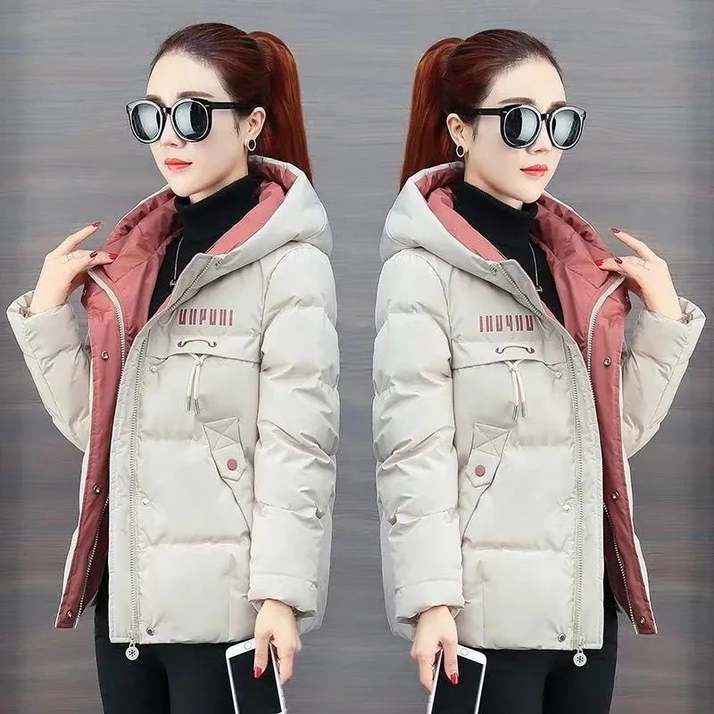 2025 Winter Warm Thicken Down Cotton Jacket Korean Loose Wom