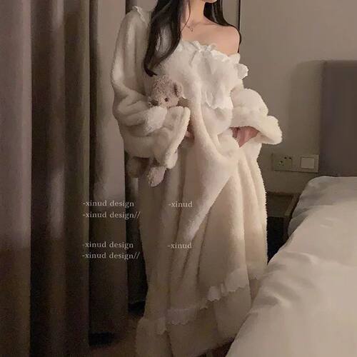 Pajamas Coral Velvet Female Autumn and Winter New Loose Comf