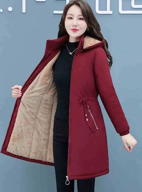 New Womens Padded Jacket Long Hooded Parker Overcoat Plus Ve