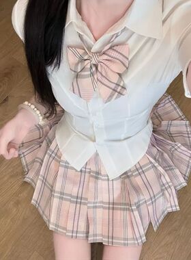 Women Sweet Japanese Kawaii Plaid Mini Skirt Summer Cute Pre