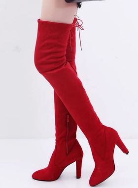 Winter Women Over The Knee Boots Stretch Fabrics High Heel S