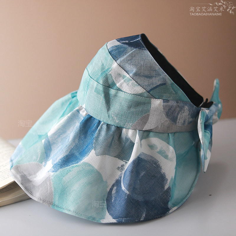 女士太阳帽大帽檐空顶防晒遮脸可扎马尾夏天遮阳帽薄款欧根纱帽子