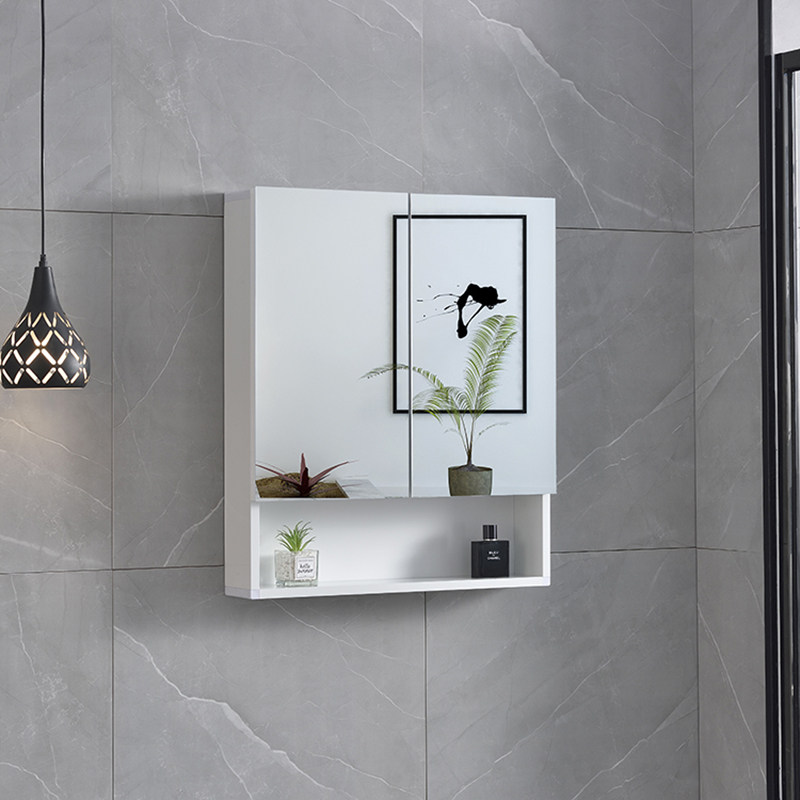 浴室太空铝镜柜挂墙式卫生间浴室镜洗手间镜子置物架收纳储物定制