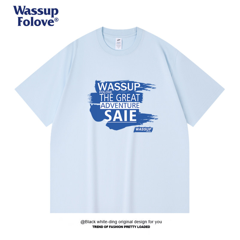 WASSUPfolove美式T恤衫短袖男女