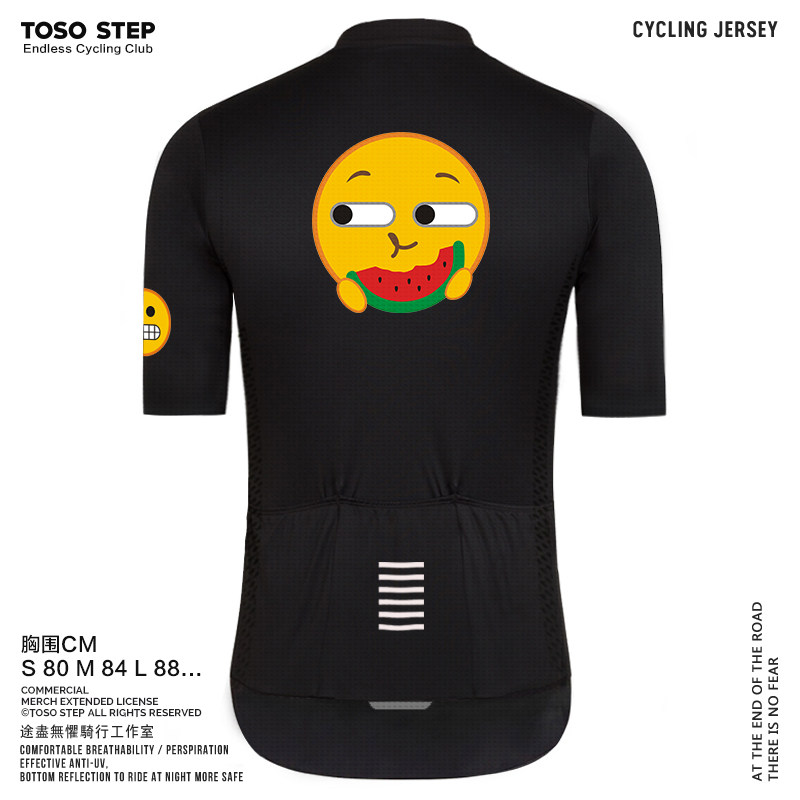 toso表情滑稽短袖排汗公路自行车